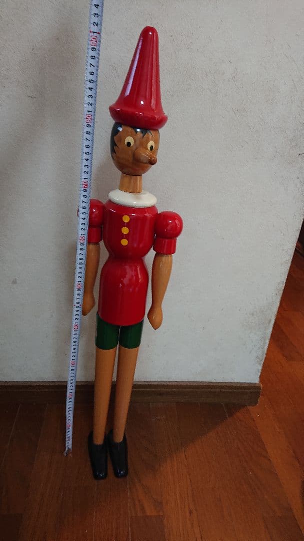 かつくん 木製ピノキオ人形 高さ約93cm 横幅約20cm