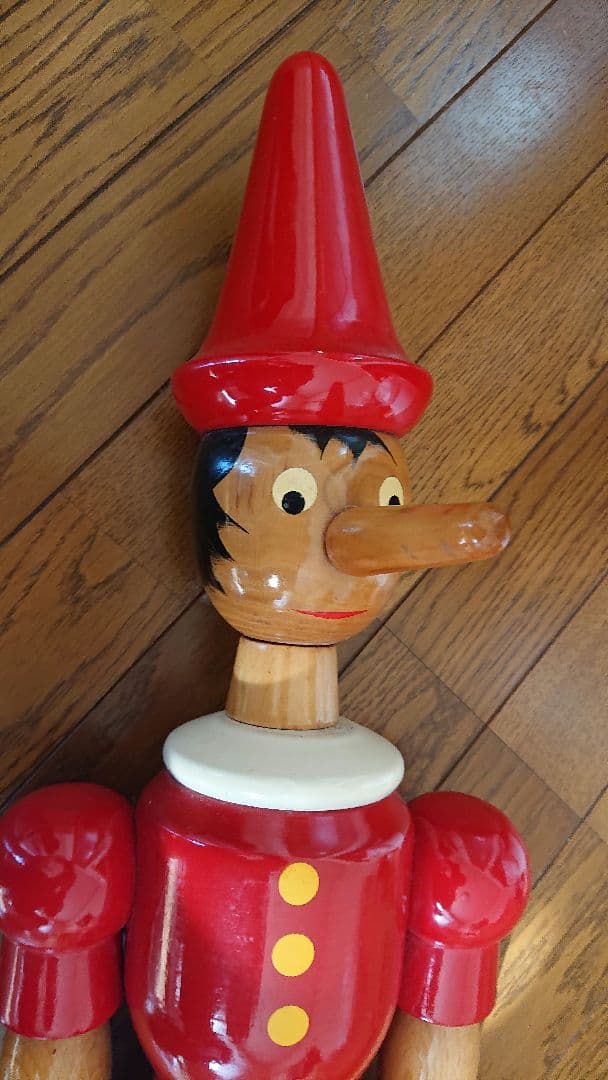 かつくん 木製ピノキオ人形 高さ約93cm 横幅約20cm