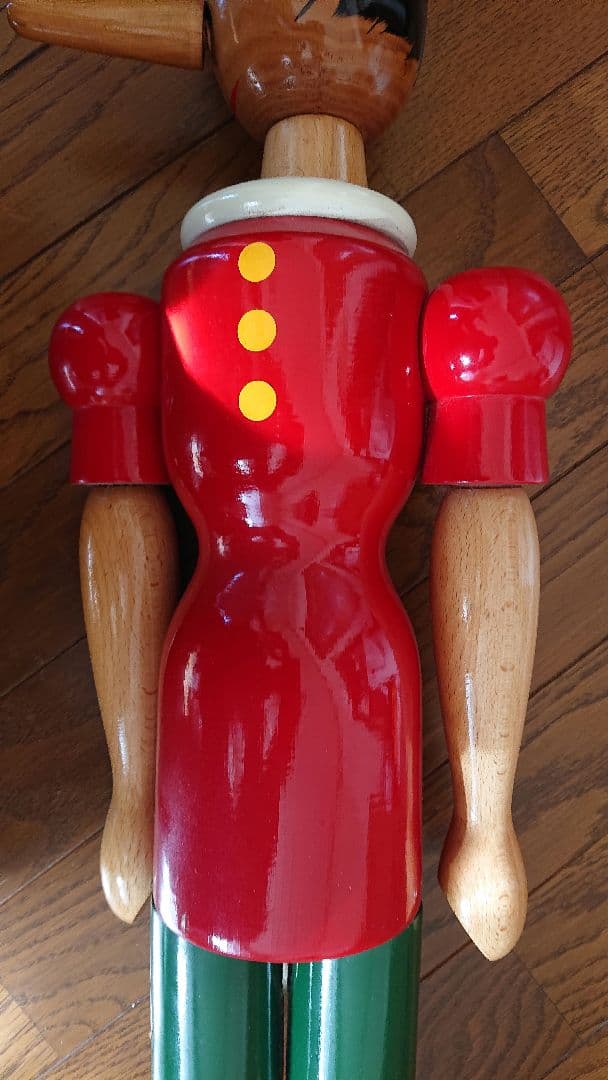 かつくん 木製ピノキオ人形 高さ約93cm 横幅約20cm
