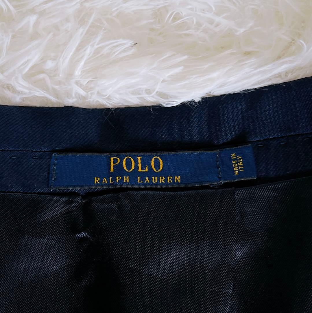 【ポロラルフローレン】ジャケット 紺ブレ 金ボタン ネイビー 40R 段返り