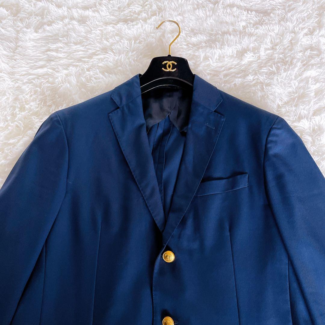 【ポロラルフローレン】ジャケット 紺ブレ 金ボタン ネイビー 40R 段返り