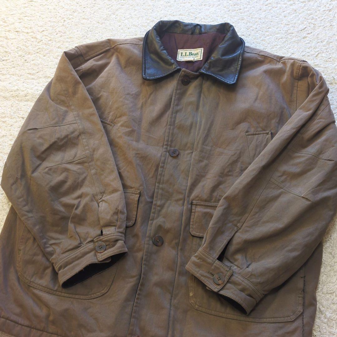 値下げ中【USA製】80sL.L.Beanカバーオール襟レザーダック地