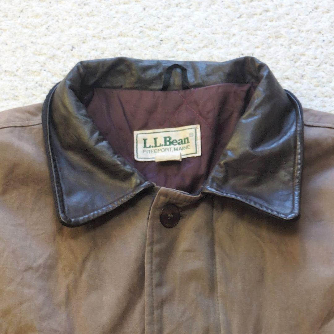 値下げ中【USA製】80sL.L.Beanカバーオール襟レザーダック地