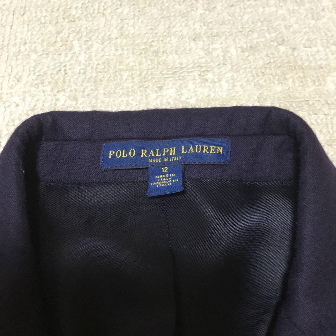 美品 現行ポロラルフローレン 150 テーラード 紺ブレ 金ボタン イタリア製
