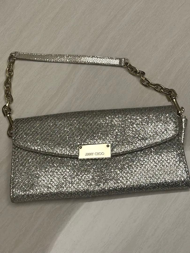 JIMMY CHOO シルバー クラッチバッグ