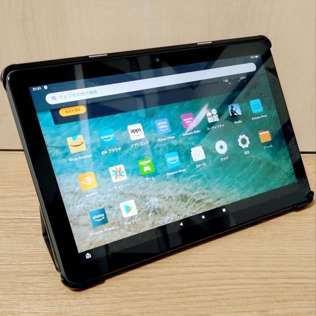 美品 Fire HD 10 PLUS グレー 現行版 カバー付き