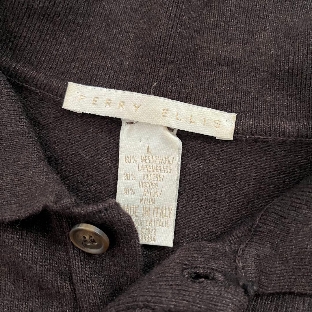 90s イタリア製 perry ellis ペリーエリス ニットポロ ウール