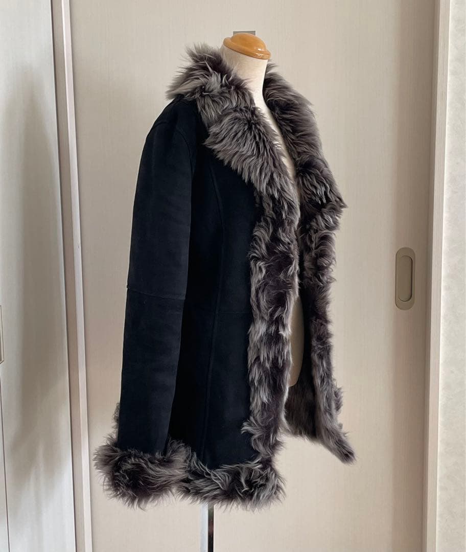 JAYRO リアル ムートンコート ブラック 使用感少なめ　Wフェイス