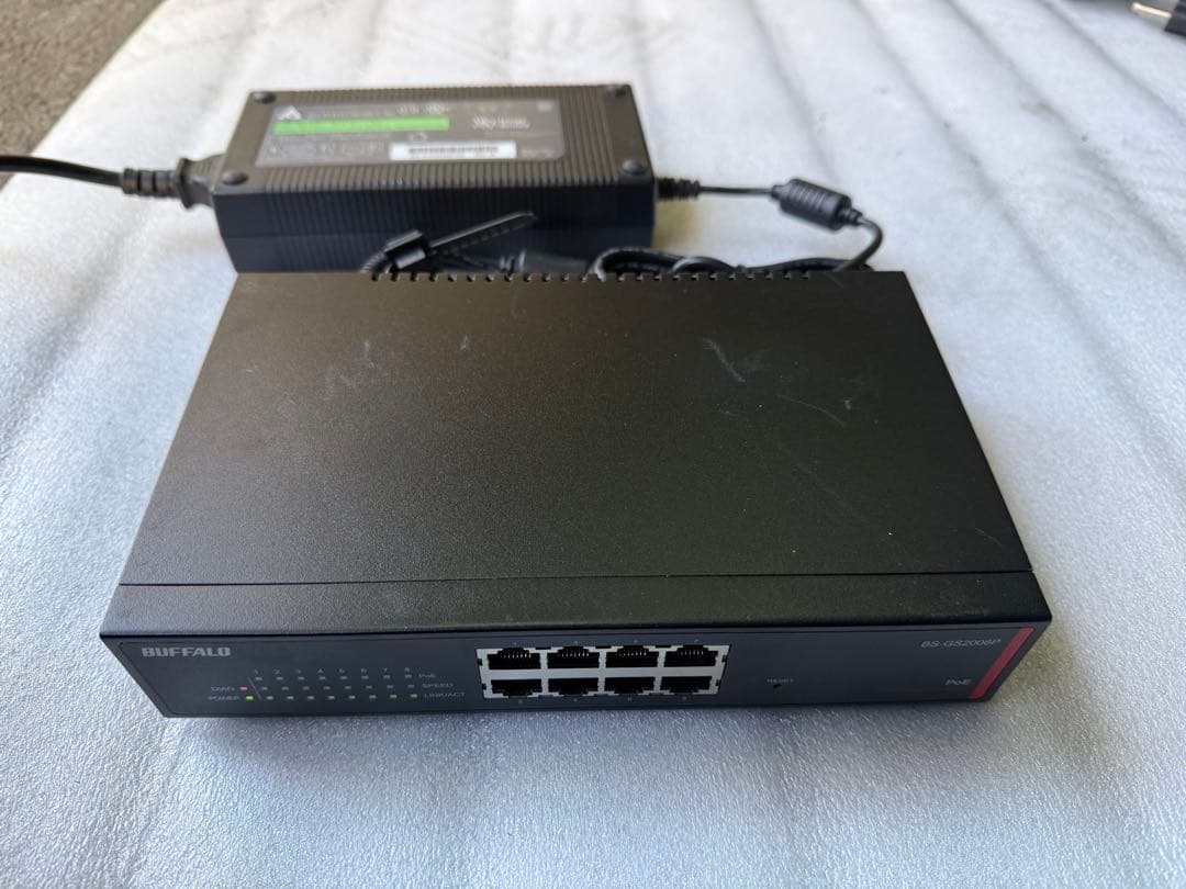 BUFFALO バッファロー BS-GS2008P PoE給電スイッチングハブ