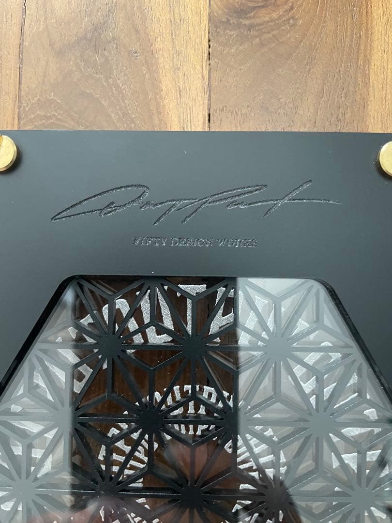 アサガラワークス　OUTPUTコラボ1.5LEDコースター麻柄マットブラック