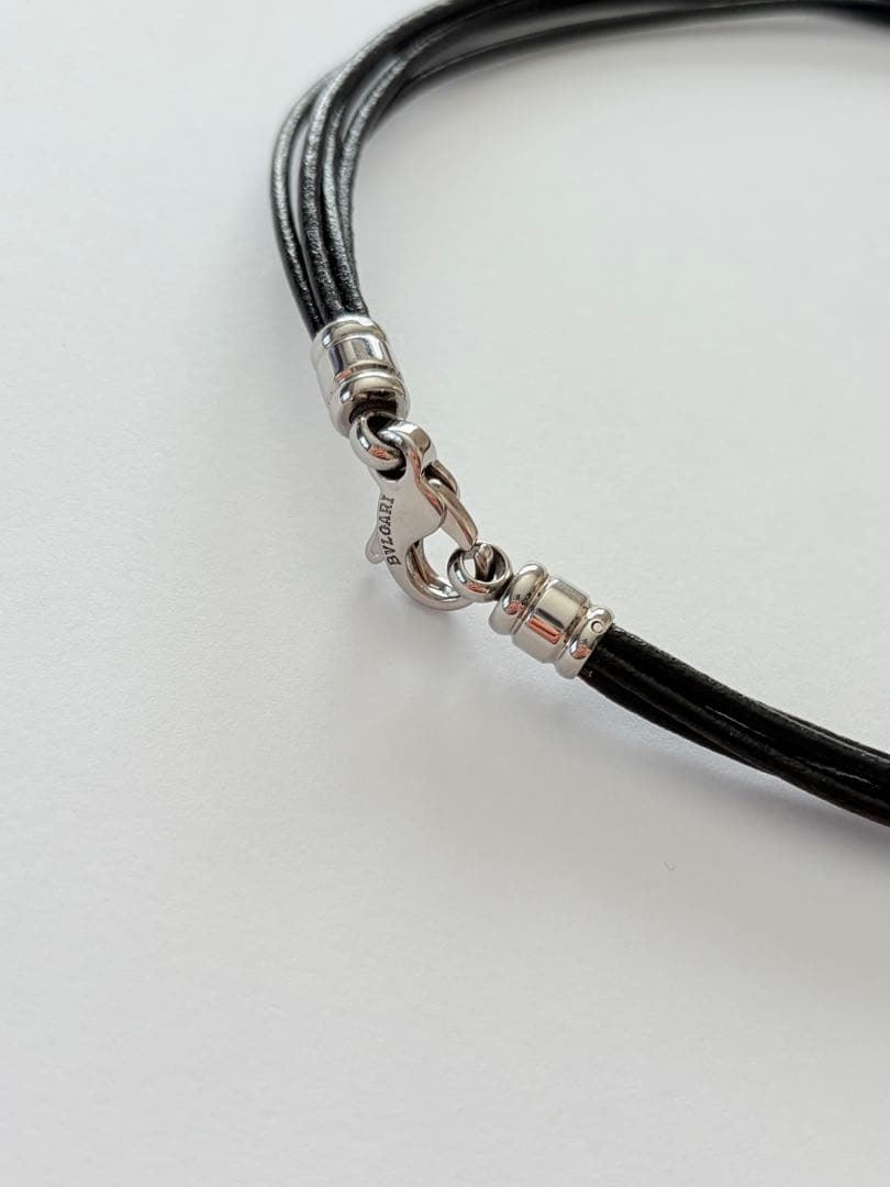 BVLGARI ブラックレザーネックレス チョーカー ブルガリ