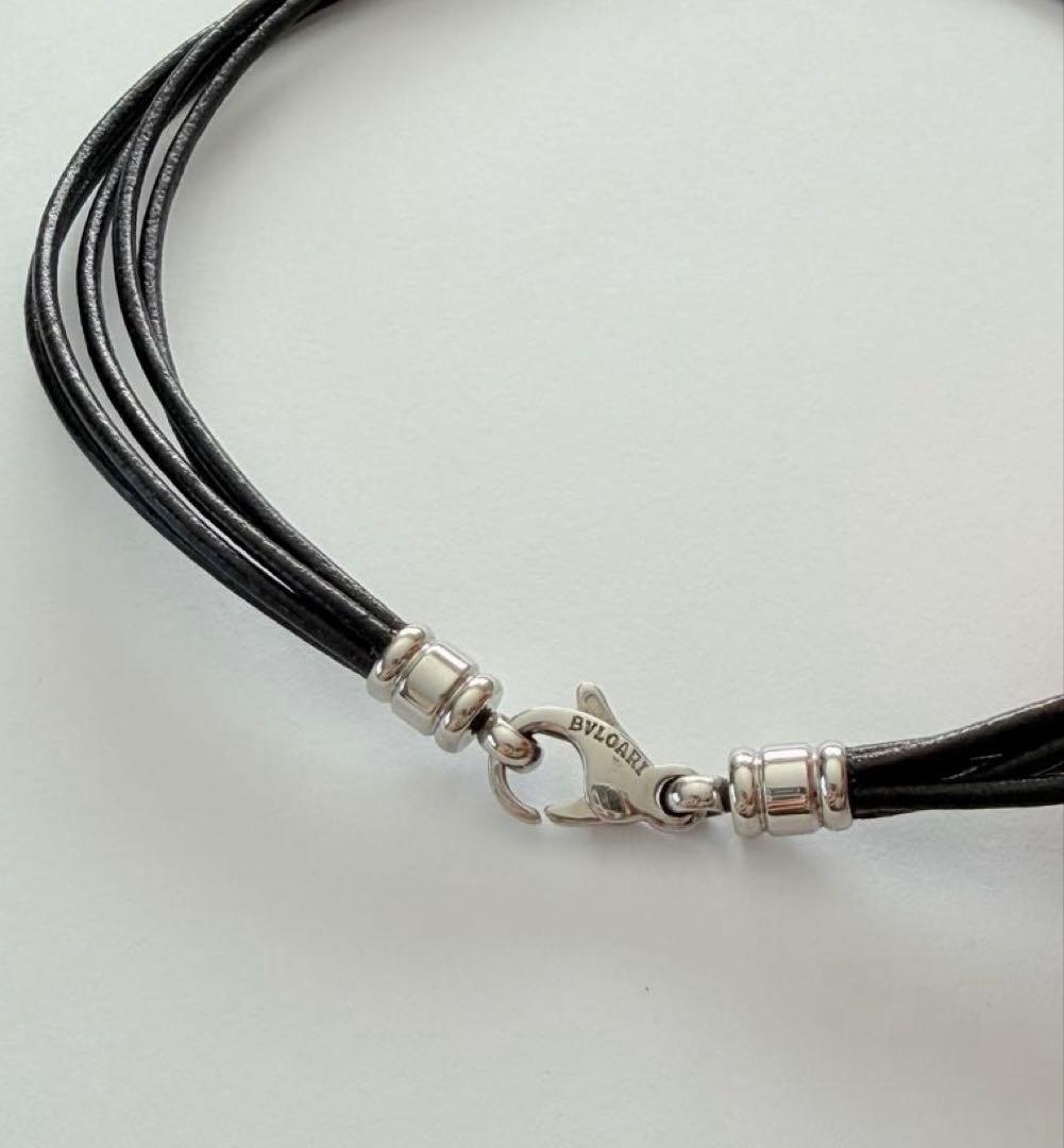 BVLGARI ブラックレザーネックレス チョーカー ブルガリ
