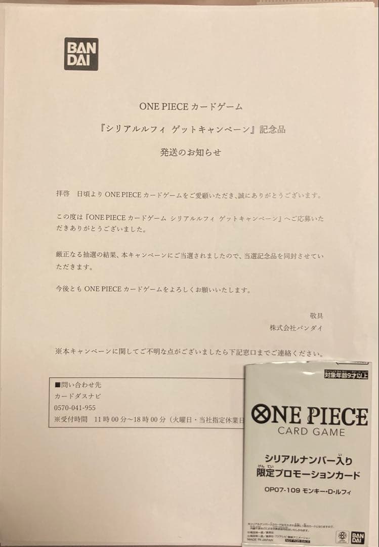 ARS10 シリアルルフィ　シリアルナンバー入り　1000枚配布　JAPAN