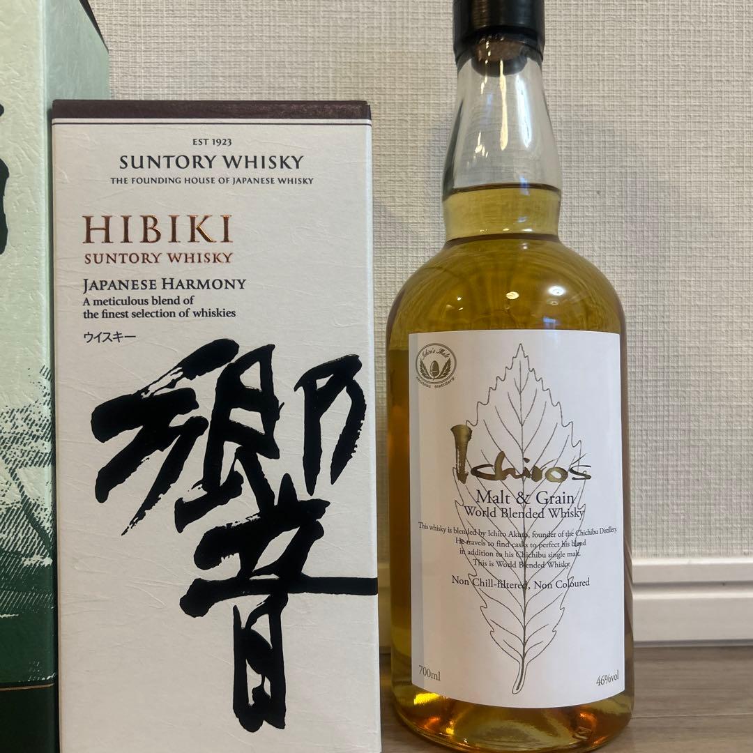 日本のウイスキーセット（響、白州、フロンティア、イチローズモルト）