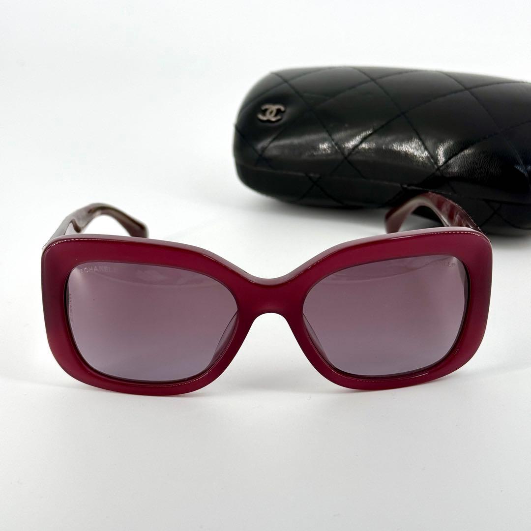 CHANEL サングラス 5295-A レッド レース ストライプ ココマーク