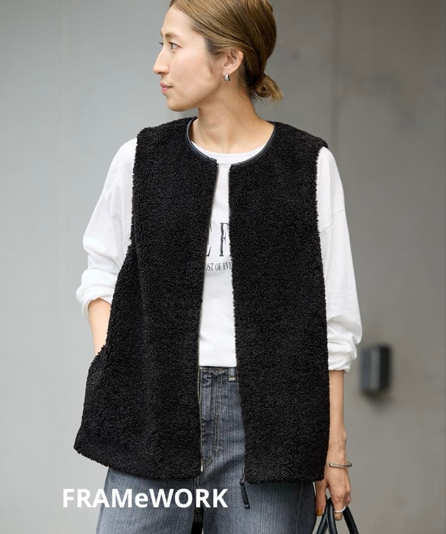 【美品】FRAMeWORK ボアベスト25AW