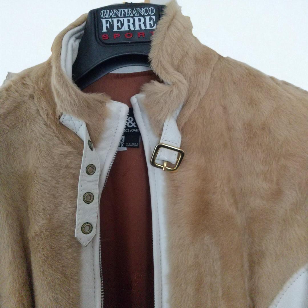 【美品】D&G ドルチェ＆ガッバーナ レザージャケット　ライダース ホワイト