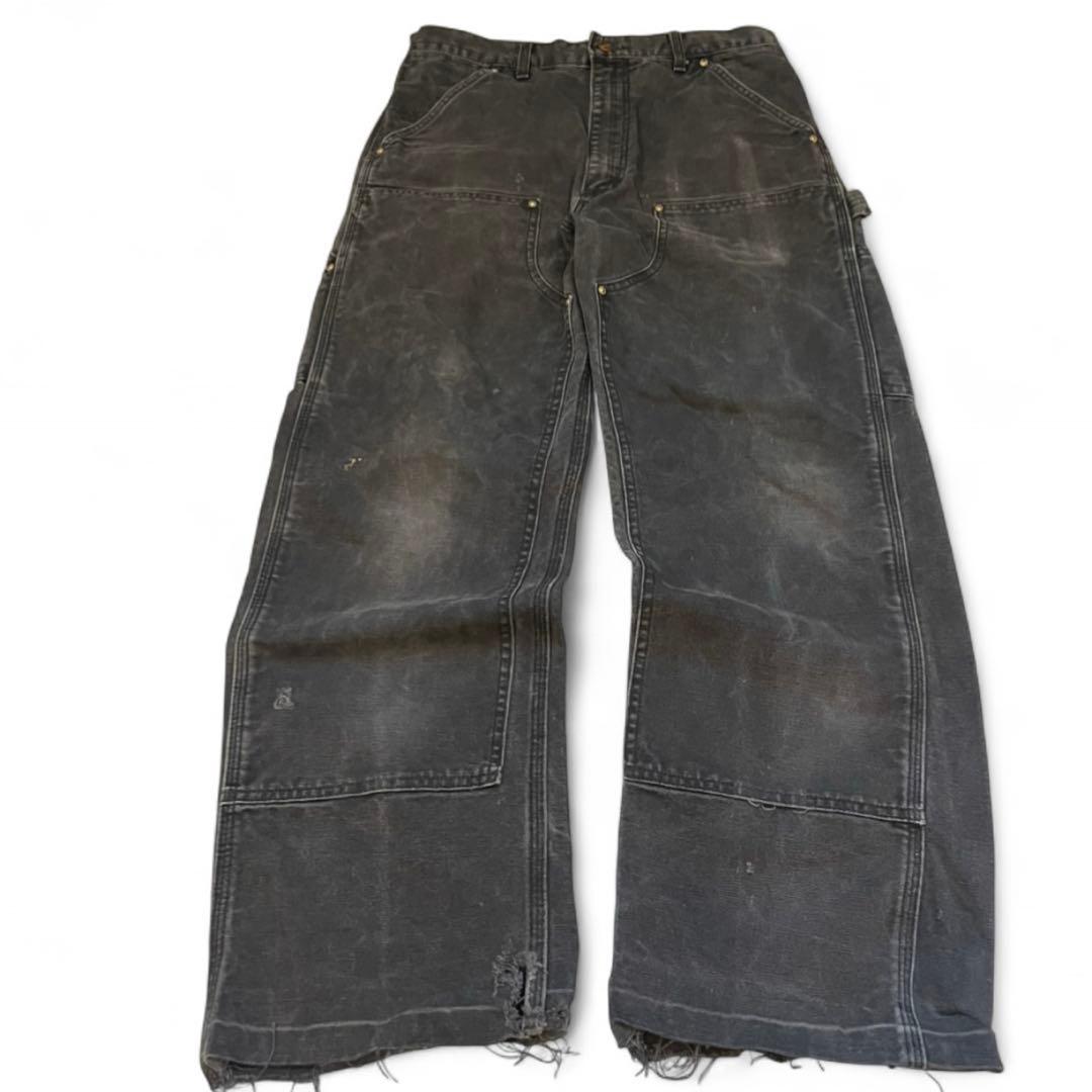 激渋　90s カーハート　ダブルニー　ワークパンツ　デニム　フェード　BO1