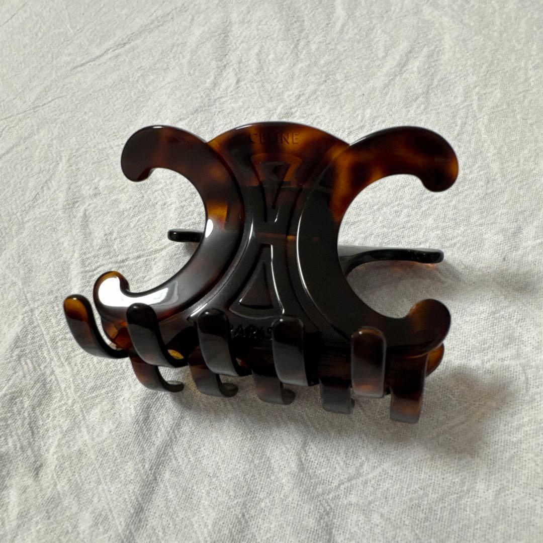 CELINE 波型デザイン ヘアクリップ 中型