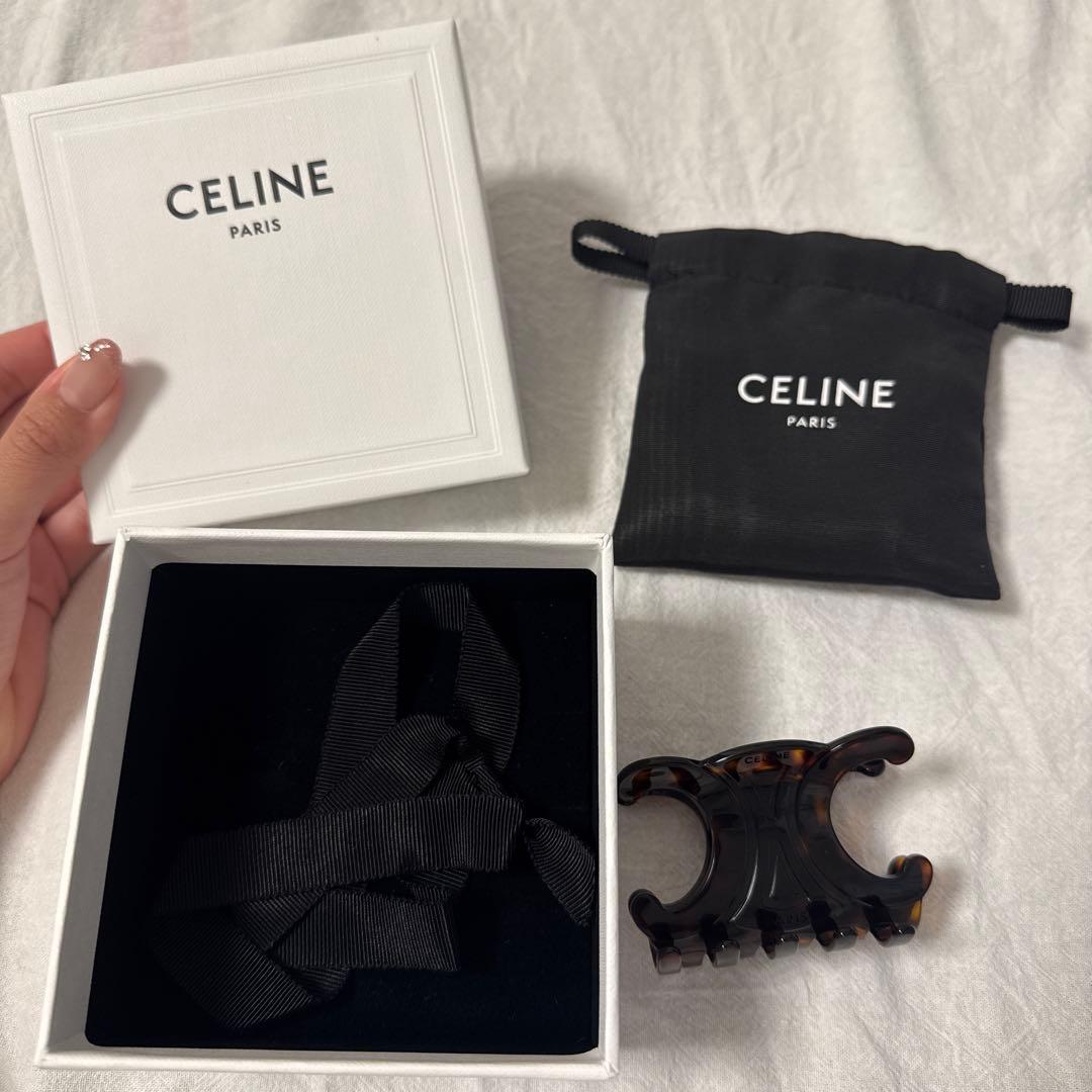 CELINE 波型デザイン ヘアクリップ 中型