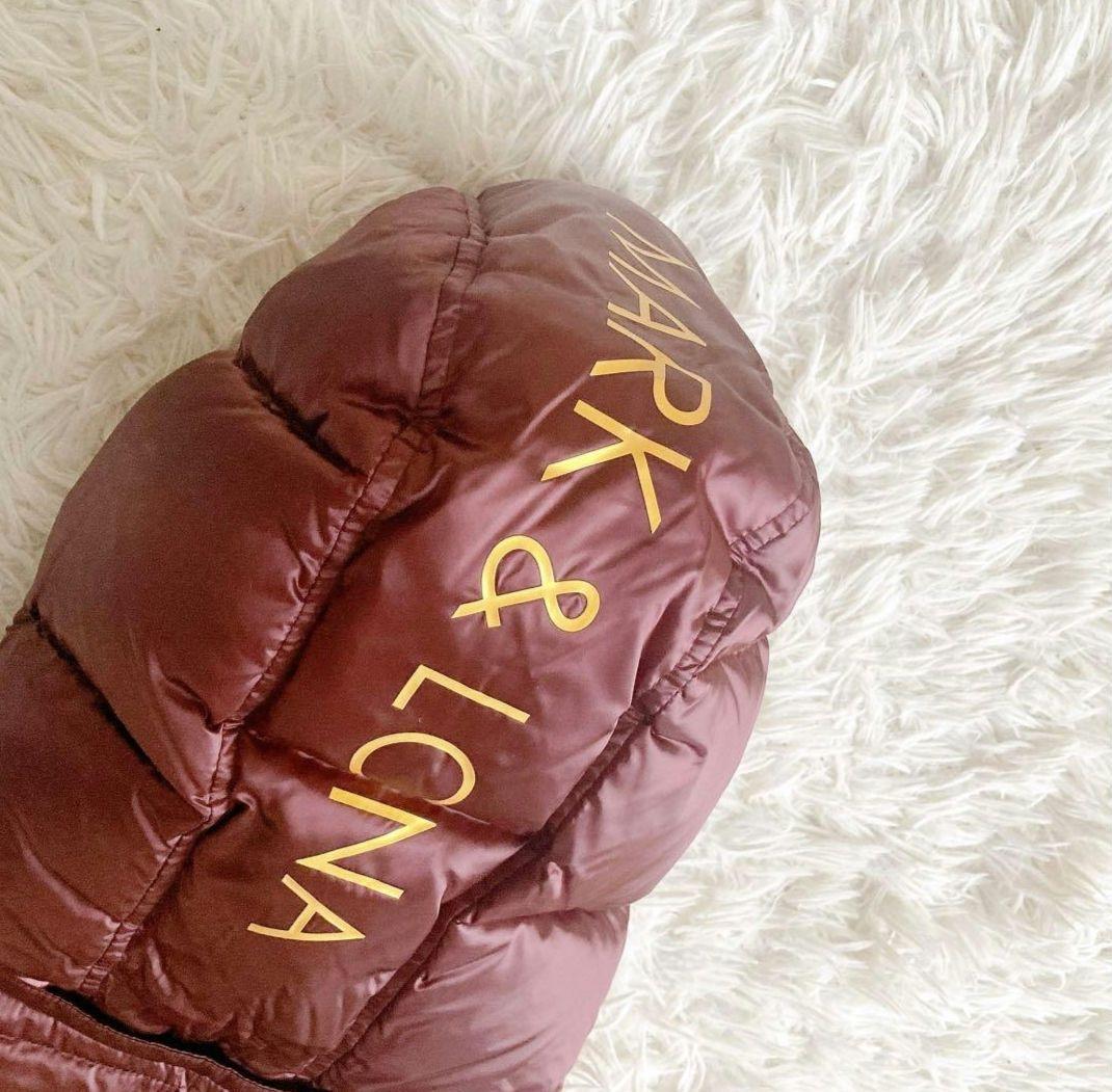 美品　マークアンドロナ　2way ダウンベスト　レッド×ブラウン