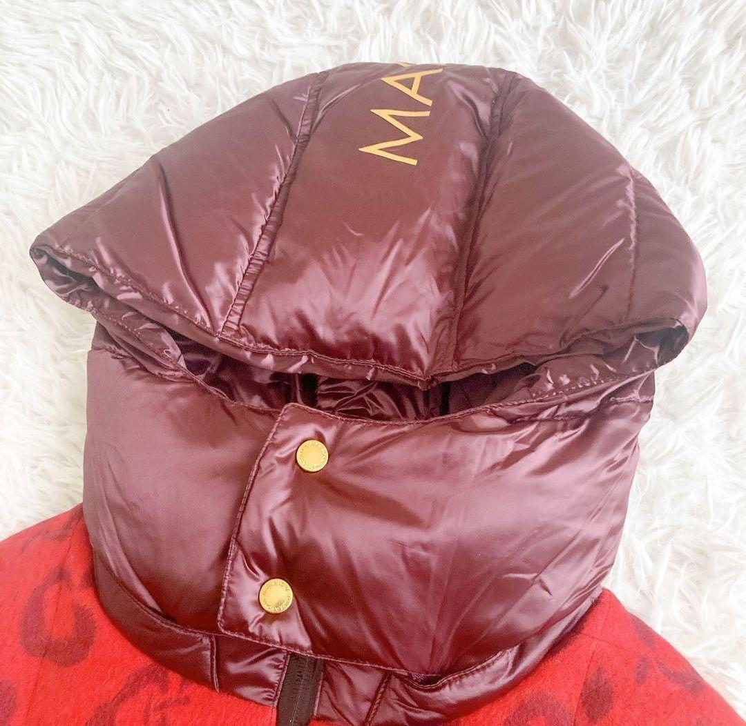 美品　マークアンドロナ　2way ダウンベスト　レッド×ブラウン