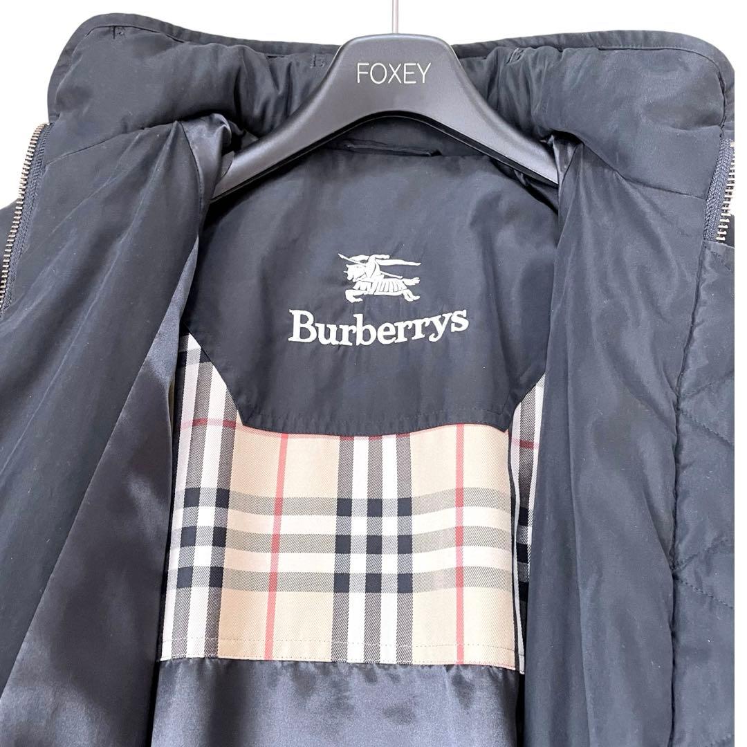 希少✨バーバリー　モッズコート　Bロゴ　B金具　ノバチェック　フード収納可能　黒