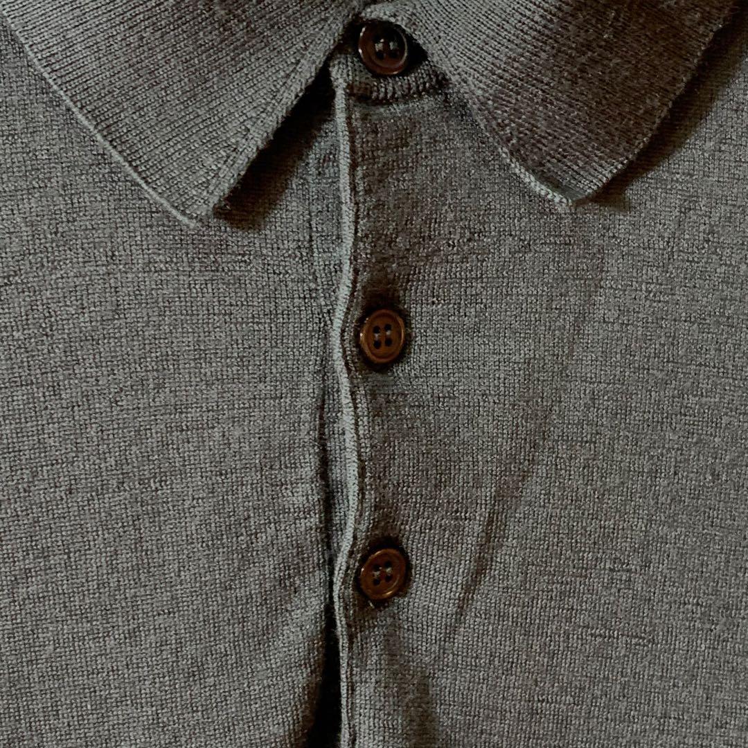 ジョンスメドレー JOHN SMEDLEY ニットポロ グレー