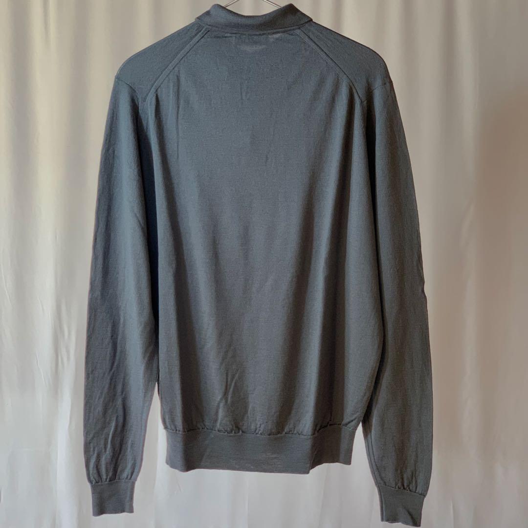 ジョンスメドレー JOHN SMEDLEY ニットポロ グレー
