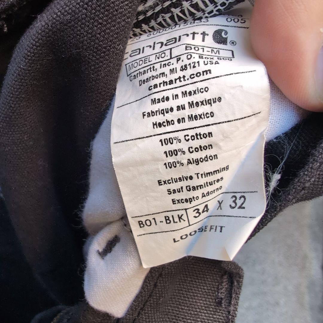 Carhartt ダブルニー　ブラック　B01　34×32　メキシコ製