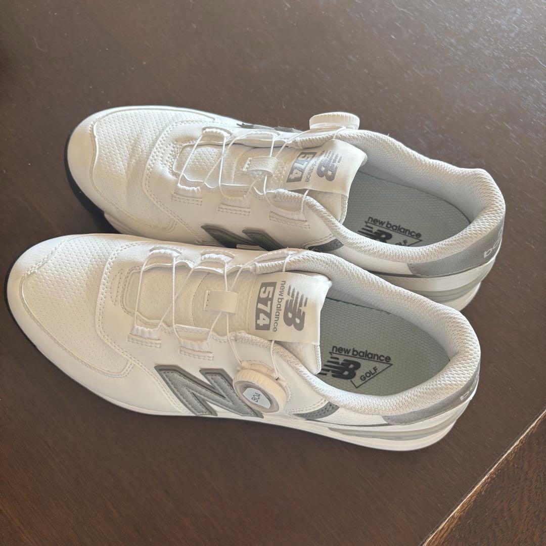 New Balance 574 ゴルフシューズ ホワイト 26cm
