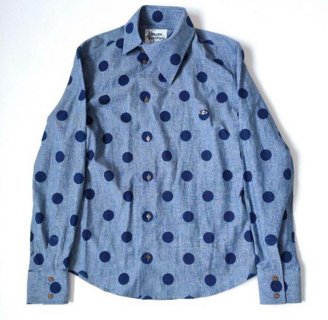 【美品】ヴィヴィアンウエストウッドマン　シャツ　アシンメトリー　オーブ　ドット