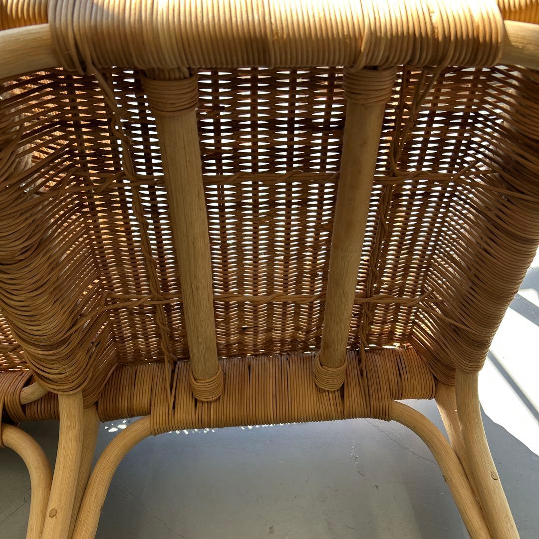 チェア付きベビーベッド　ラタンゆりかご