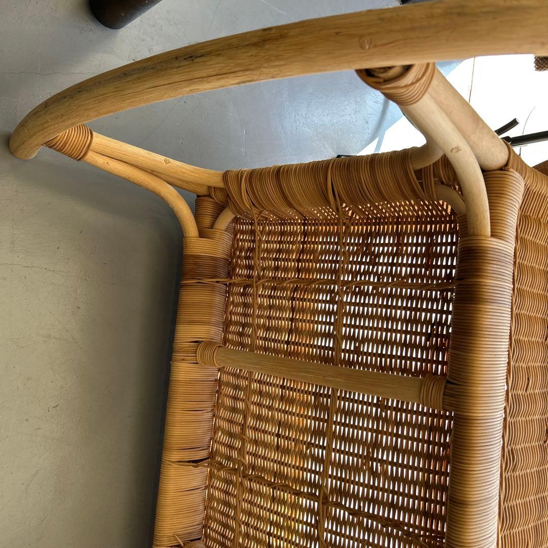 チェア付きベビーベッド　ラタンゆりかご