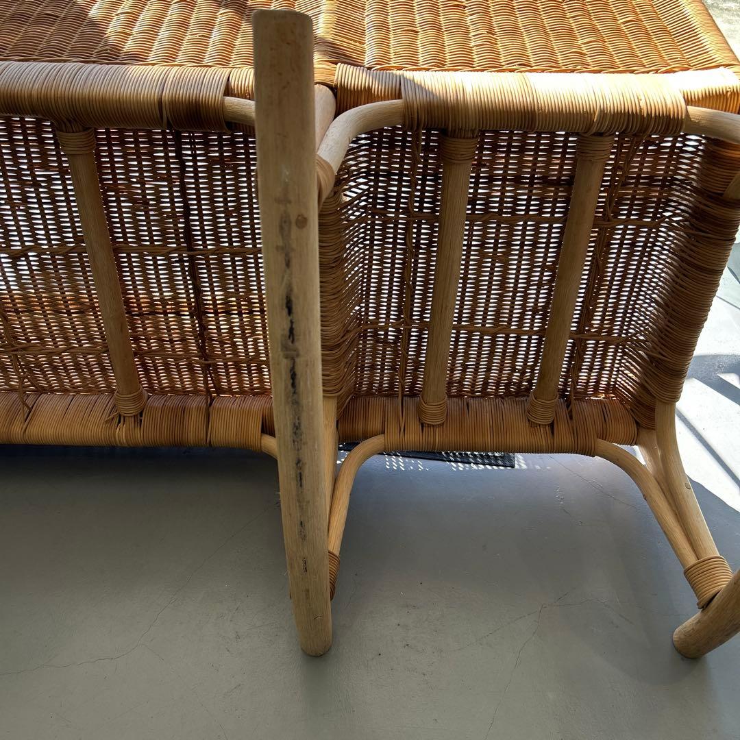 チェア付きベビーベッド　ラタンゆりかご