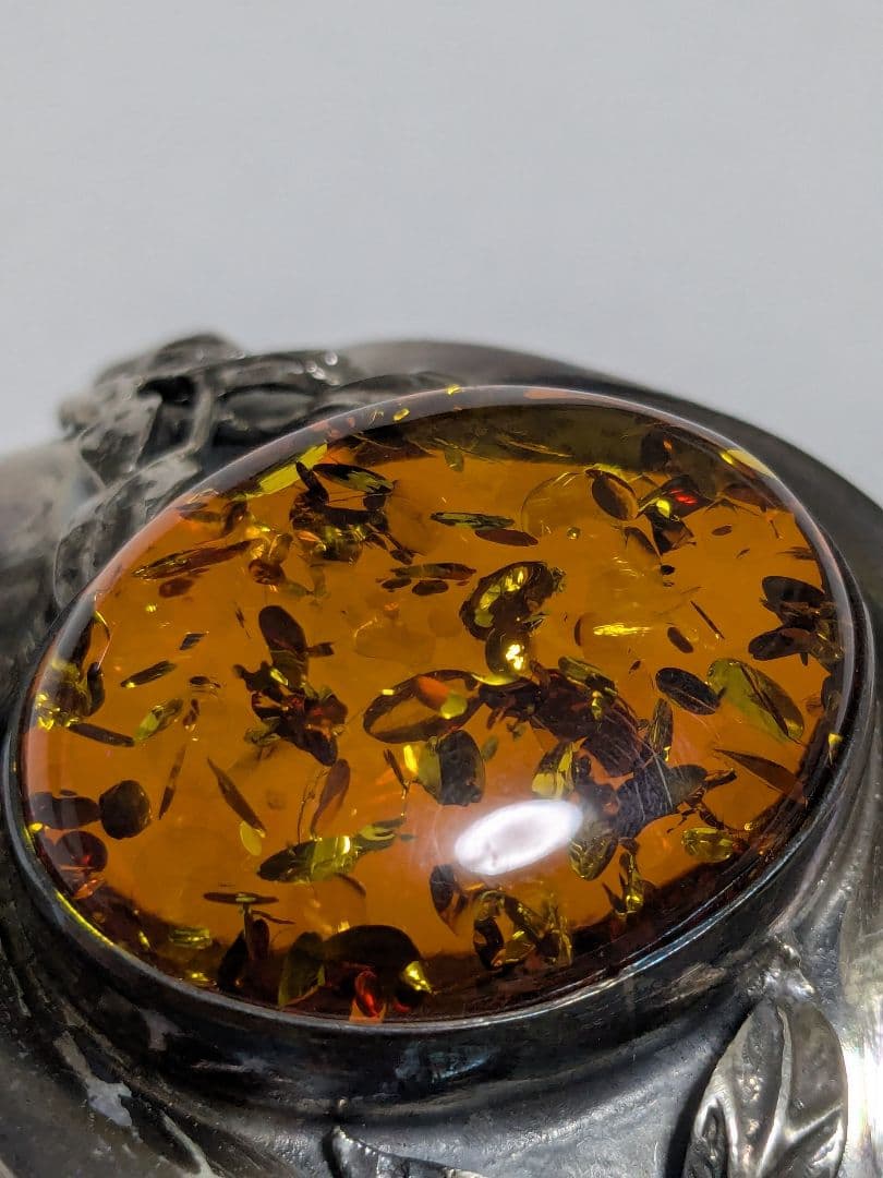 天然琥珀 バングル SV925 ヴィンテージ