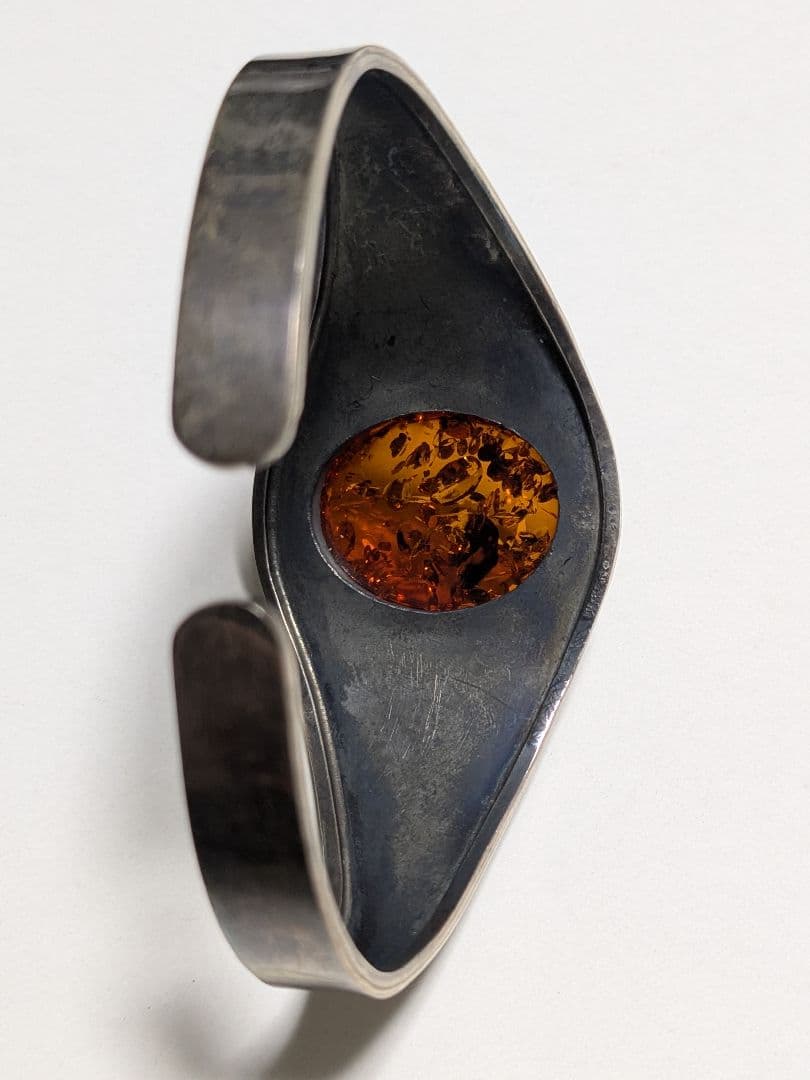 天然琥珀 バングル SV925 ヴィンテージ