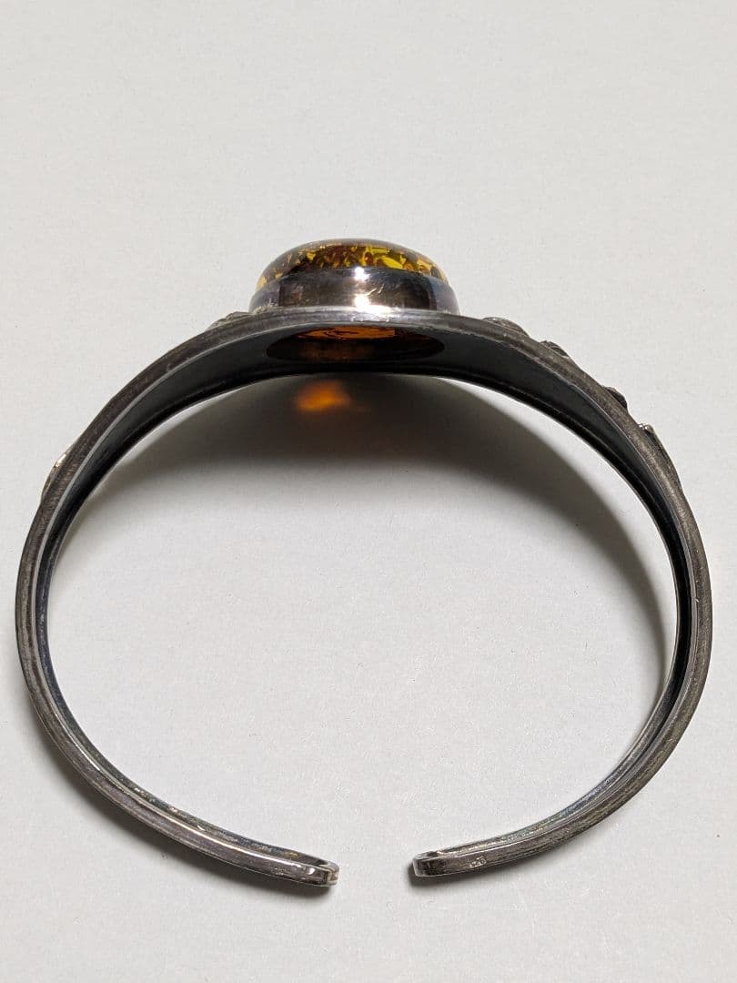 天然琥珀 バングル SV925 ヴィンテージ