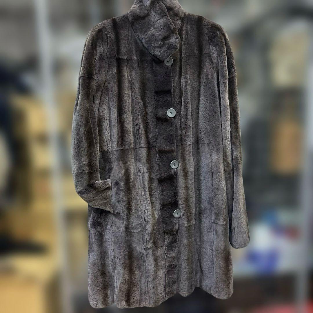 ツカキ（株）毛皮コート　シェアードミンク茶系　美品