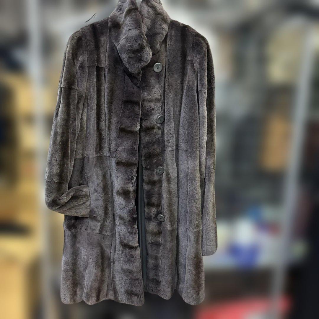 ツカキ（株）毛皮コート　シェアードミンク茶系　美品
