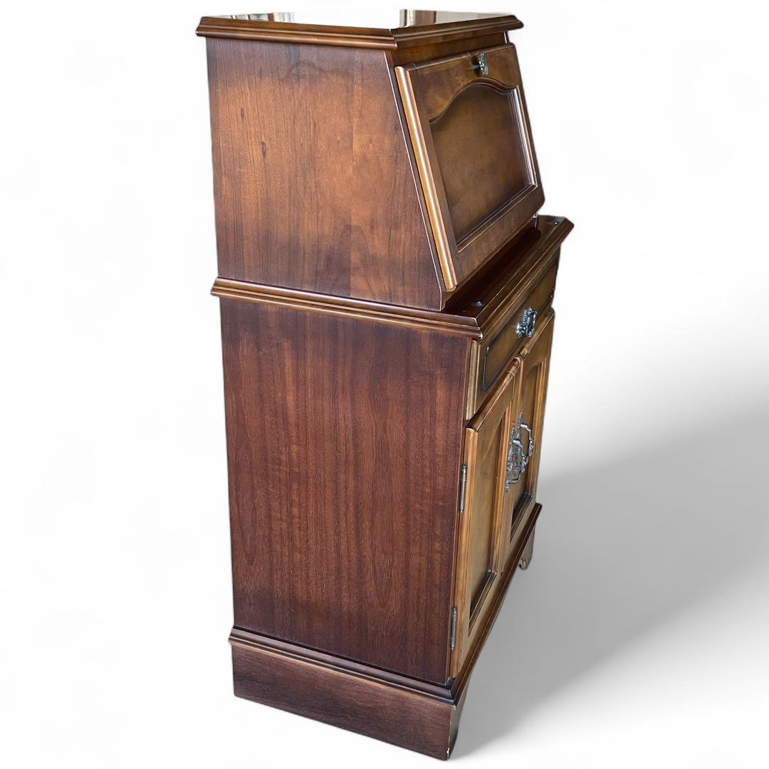 【希少】カリモク コロニアル ライティングビューロー デスク チェスト 木製