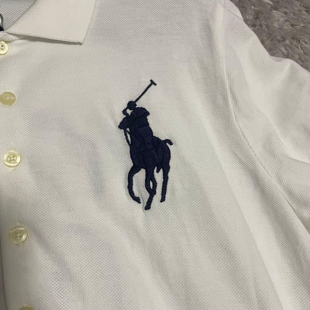 新品未使用　ラルフローレン　半袖ポロシャツ　ビッグポニー　刺繍　L ホワイト