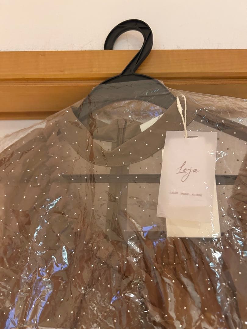 【LEJA】2wayドットストーンギャザーチュールAラインドレス 2点セット