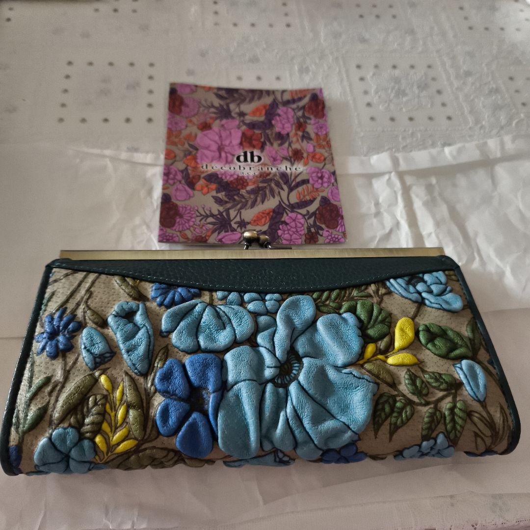 む*ぎ様 花柄デコブランシェがま口財布