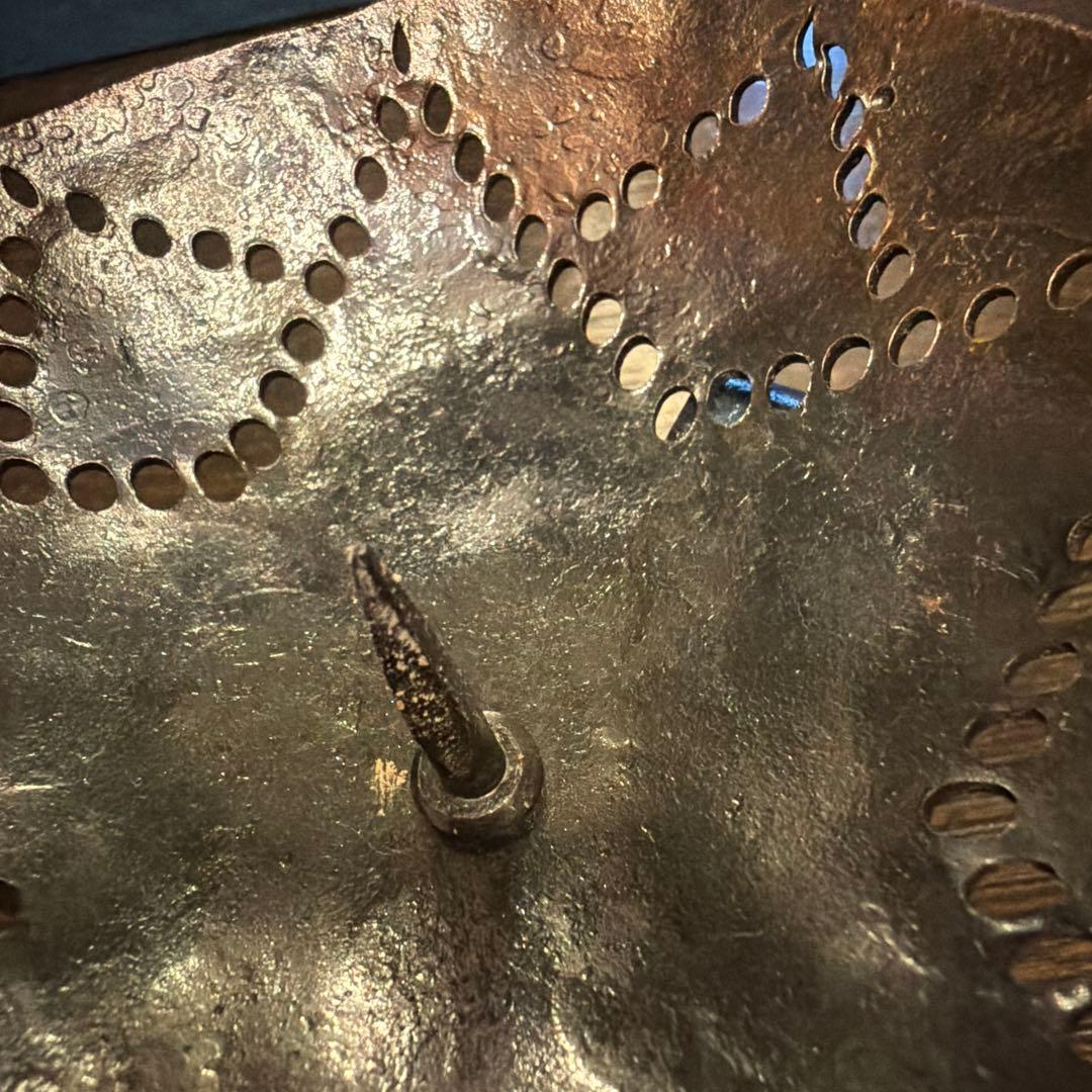 鐵製　透かし燭台　ろうそく立て 大1小2