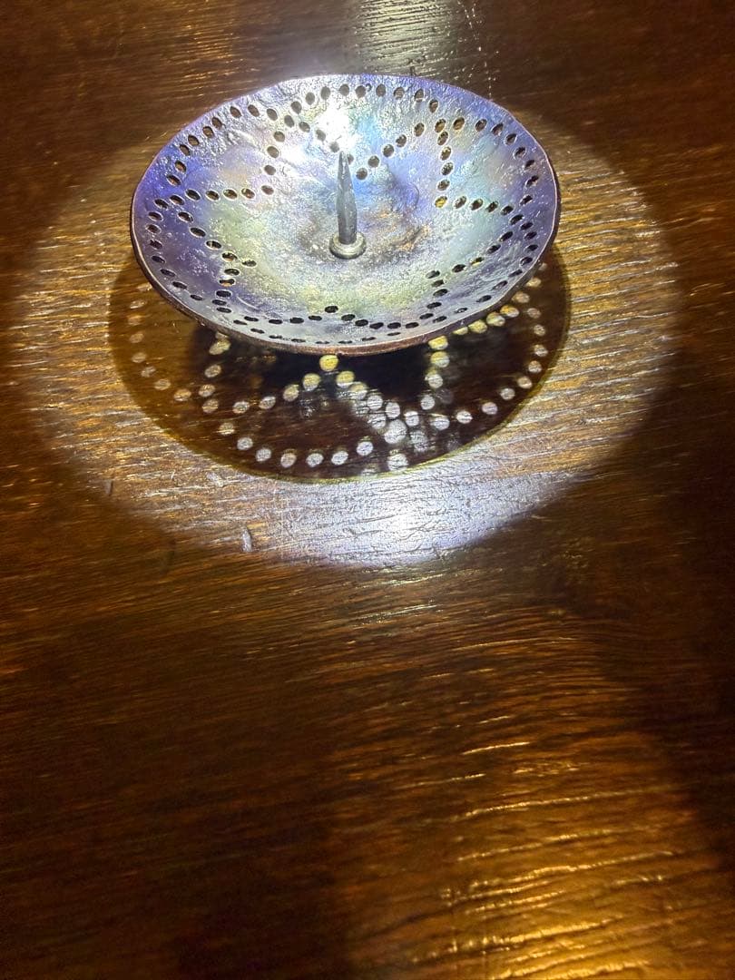 鐵製　透かし燭台　ろうそく立て 大1小2