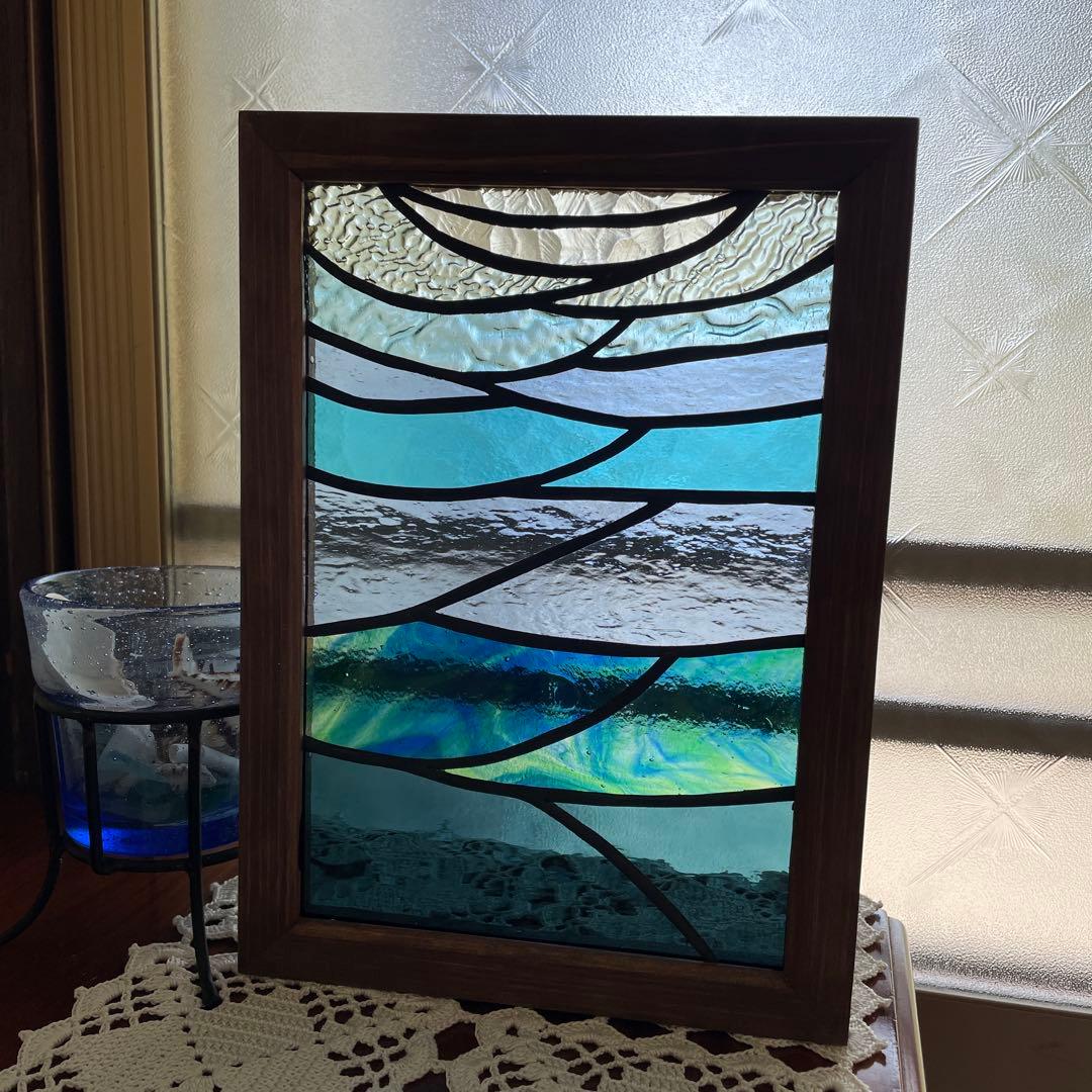 ステンドグラス　パネル　モザイクアート　深海