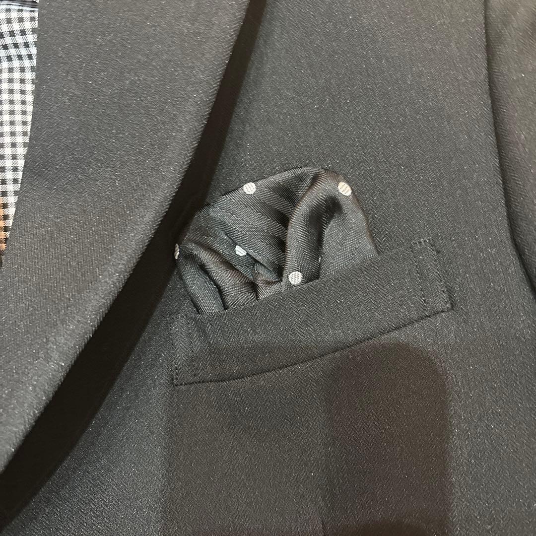 スーツ　フォーマル 卒業式 セット男子160黒 ストライプ