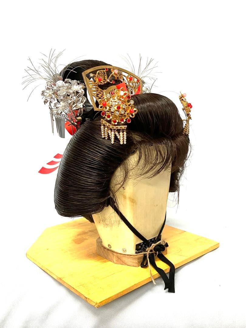 吹き輪、半かつら(網無しタイプ)中古舞踊かつら、日本髪かつら、大衆演劇かつら