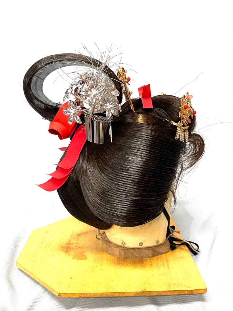 吹き輪、半かつら(網無しタイプ)中古舞踊かつら、日本髪かつら、大衆演劇かつら